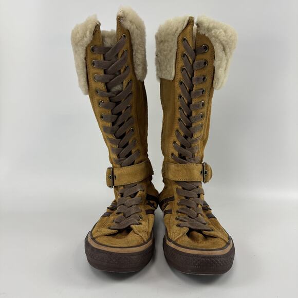 CONVERSE ALL STAR XXHI Brown Boot Fur Suede LEATHER Womens 8.5 Mens 6.5 READ! - Picture 2 of 10